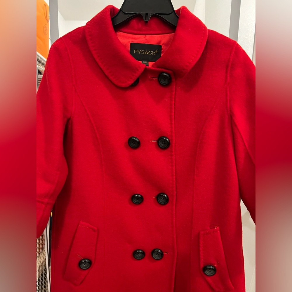 Red wool coat - Picture 2 of 5